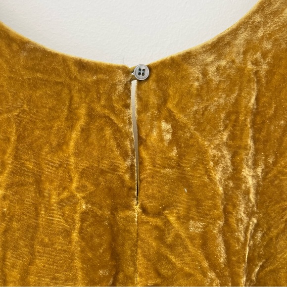J. Crew Crushed Velvet Yellow Gold Loose Scoop Neck Tank Top Blouse 4 - Picture 7 of 8